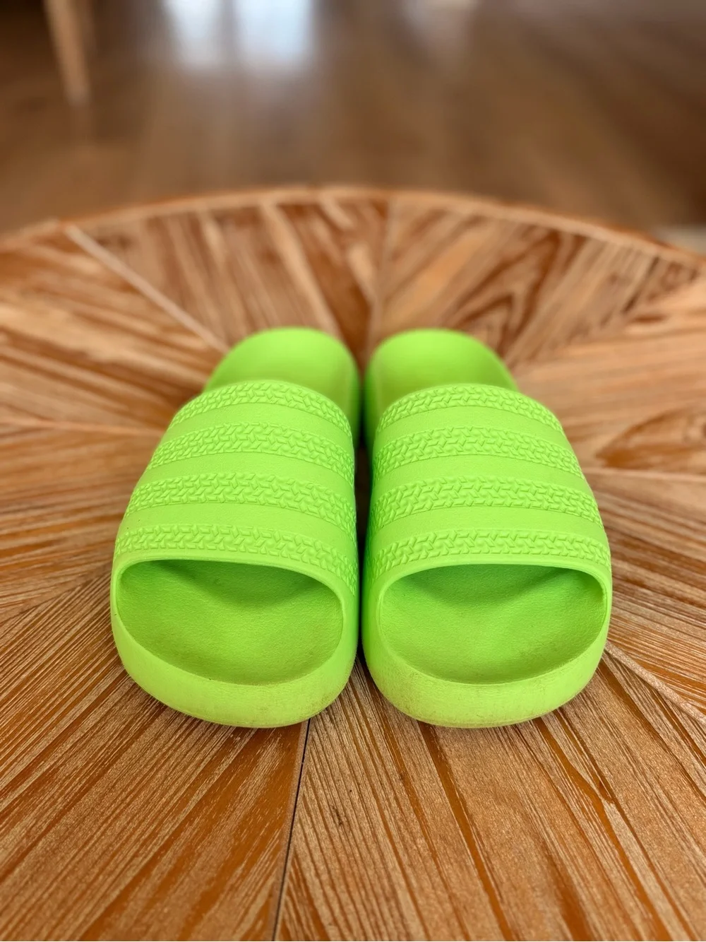 adidas Neon Green Foam Slide Sandals